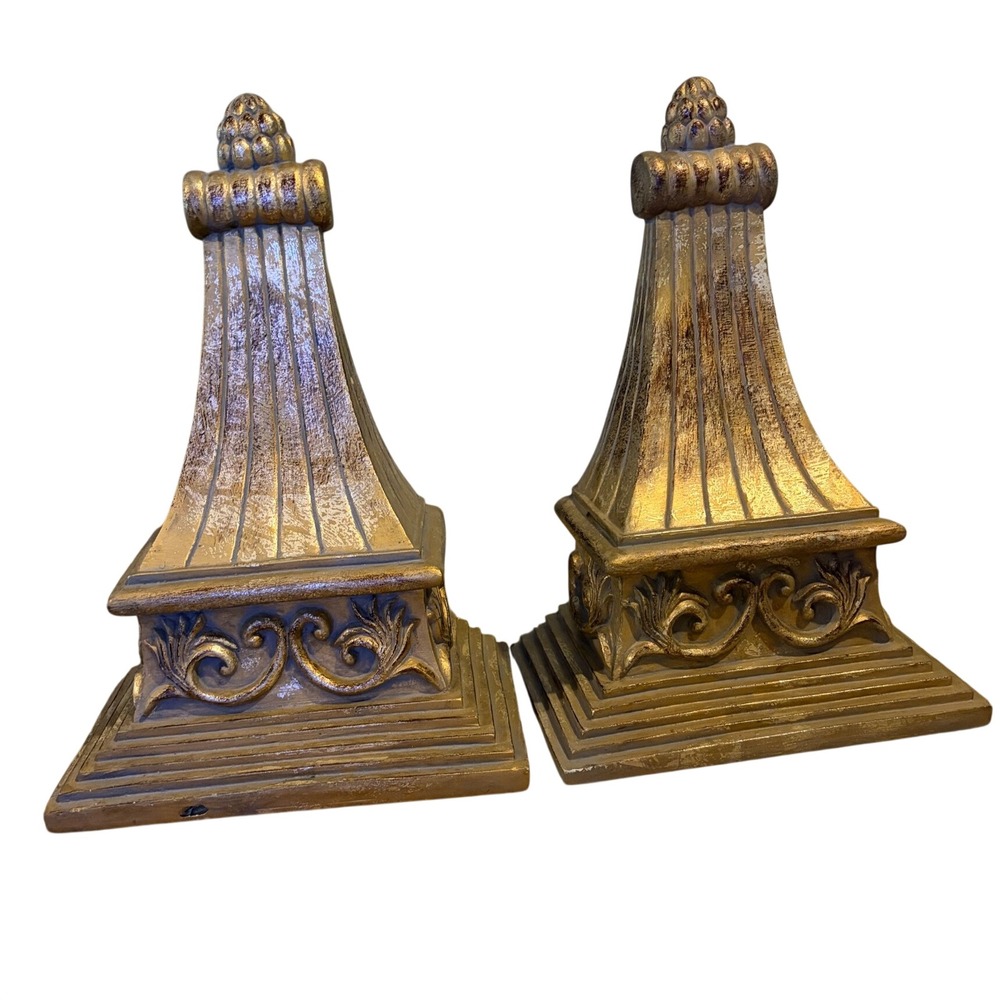 Set of 2 Vintage Gold Ornate Architectural Corbels Wall Shelf Decor 14"